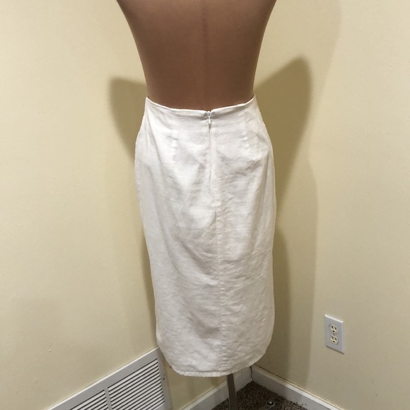 Francesca’s Collection BOG Collective Midi Skirt Size Medium Cream Linen Blend - Picture 4 of 8